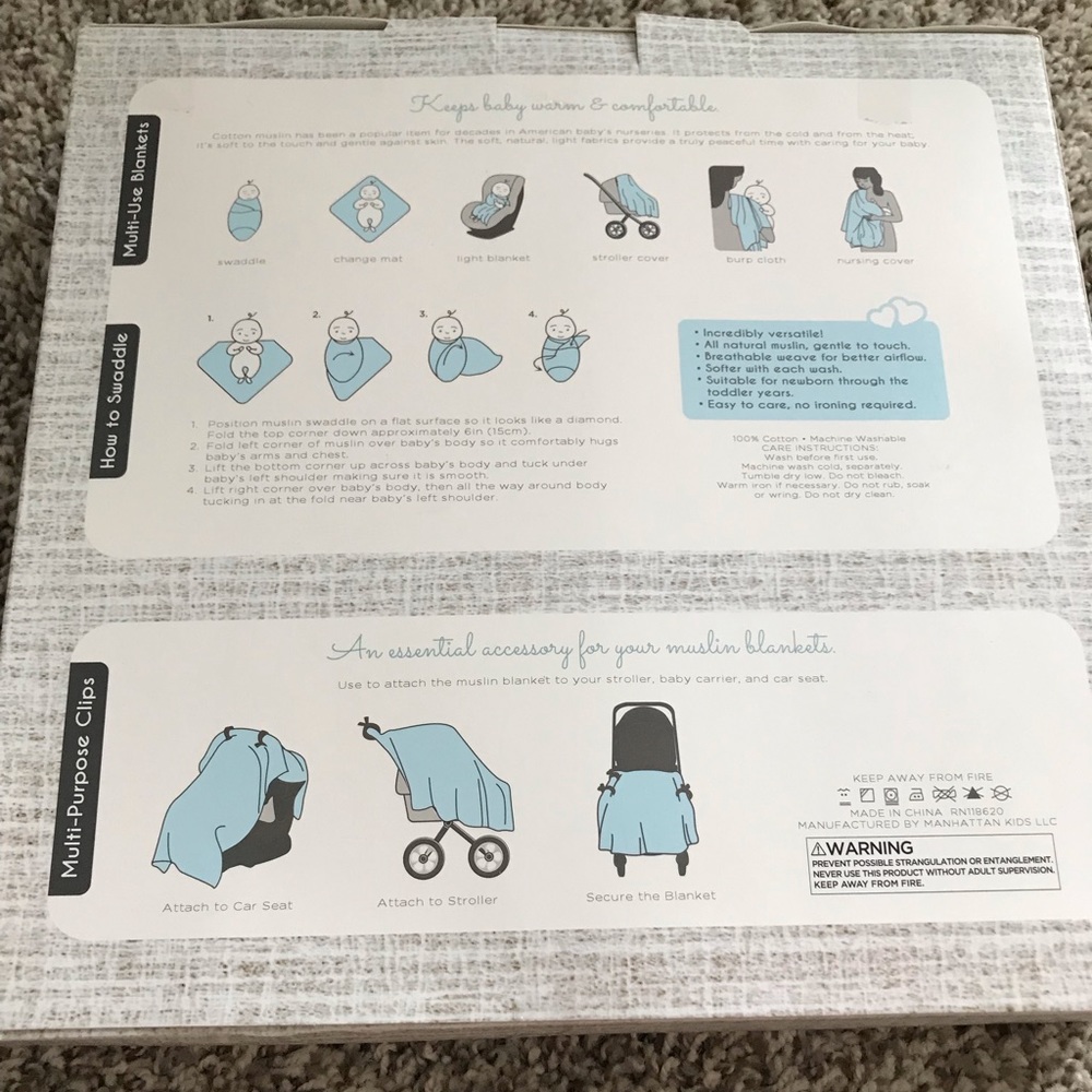 ๐ Swaddle Set With Clips ๐ - Picture 4 of 6